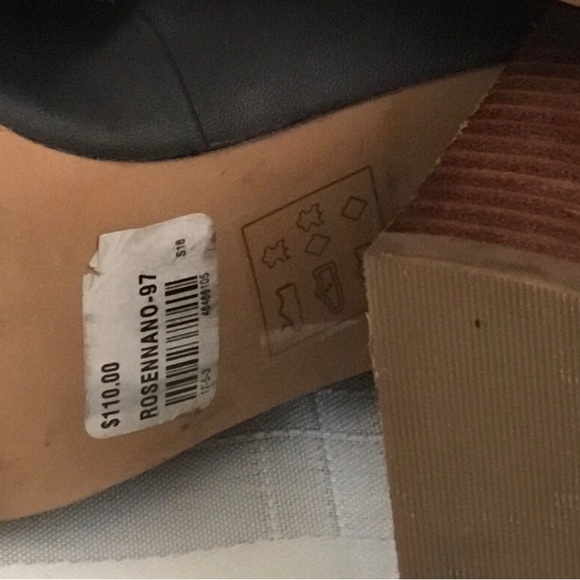 HP-ALDO BLACK LEATHER TIE LACE 4” BLOCK SQUARE HEEL SHOES/ NEW CONDITION /SIZE 6 - Picture 3 of 12